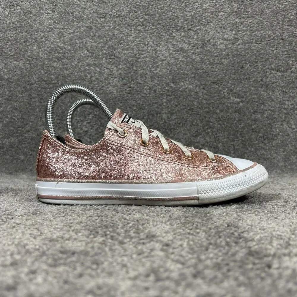 Converse Chuck Taylor All Star Low GS Youth Sz 3 Dusk Pink Glitter Casual Shoes